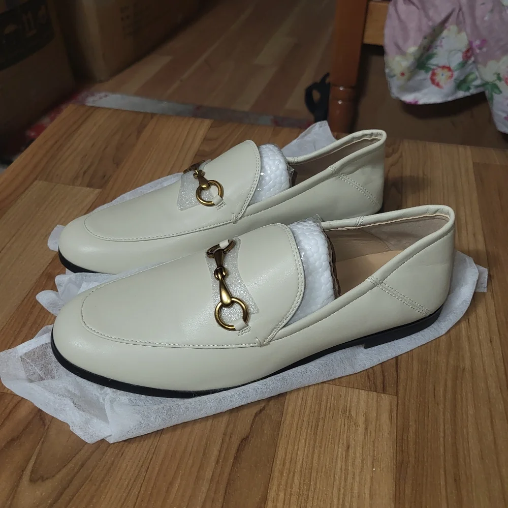 Vertundy Women's Loafers Flats Leather Pointed Toe Work Slip On Mules sz 8 - Picture 3 of 8